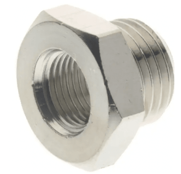 Redukcja gwintowana G 3/8 GZ - G 1/8 GW, gwint cylindryczny, mosiądz niklowany