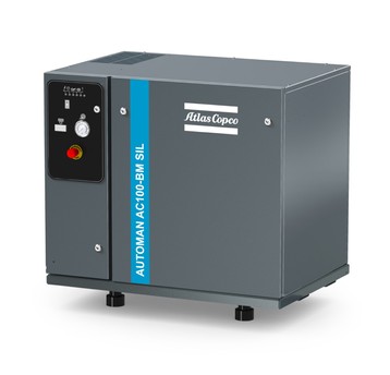 Sprężarka tłokowa Atlas Copco AC100 SILENT DOL — 7,5 kW, agregat