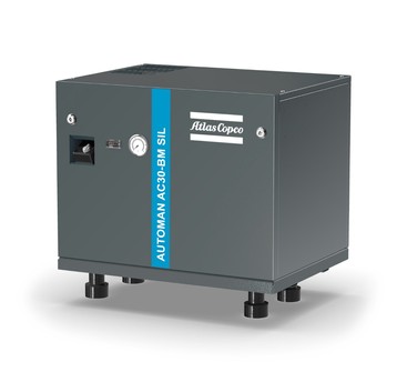 Sprężarka tłokowa Atlas Copco Automan AC31 — 2,2 kW, 11 bar, blok na ramie, wyciszona
