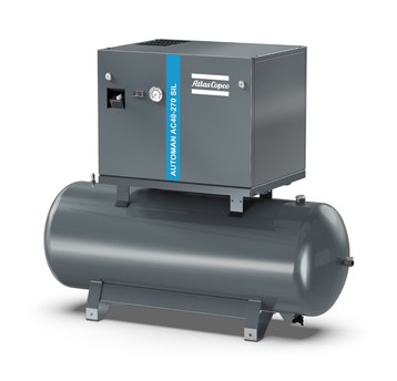 Sprężarka tłokowa Atlas Copco Automan AC40 — 3 kW, 11 bar, 270 l, wyciszona