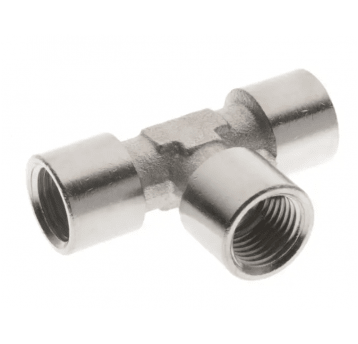 Trójnik gwintowany typu T WWW, 3 x G 1/8 GW, mosiądz niklowany