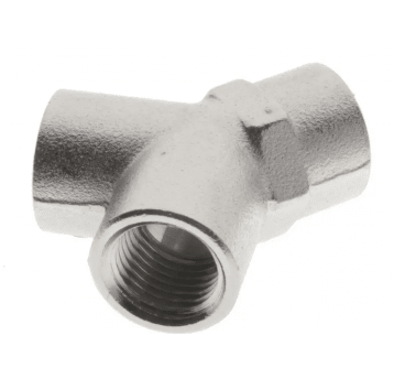 Trójnik gwintowany Y WWW 3 x G 1/8 GW, mosiądz niklowany