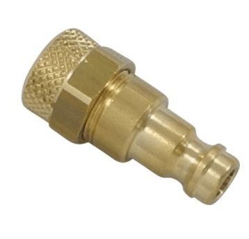Wtyczka szybkozłącza Rectus 21 DN 5, do węża z tworzywa 4×6 mm, z nakrętką, mosiądz 21SFKO06MXX