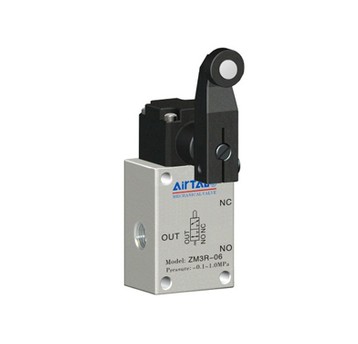 Zawór 3/2 z dźwignią rolkową AirTAC ZM3R G 1/8" — duży kąt przełączenia, ZM3R06WG