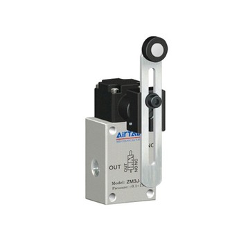 Zawór 3/2 z regulowaną dźwignią rolkową AirTAC ZM3J G 1/8" — duży kąt przełączenia, ZM3J06WG