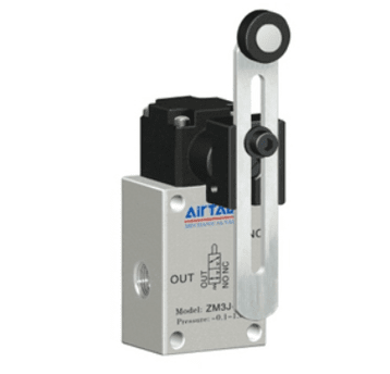 Zawór 3/2 z regulowaną dźwignią rolkową AirTAC ZM3J G 1/8" — kąt standardowy, ZM3J06G
