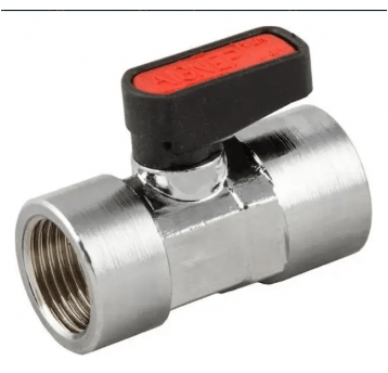 Zawór kulowy Ghilux mini R 1/4 GW/GW, PN20, gwintowany, mosiądz niklowany, PTFE /NBR