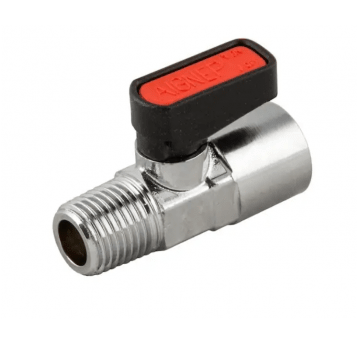 Zawór kulowy Ghilux mini R 1/4 GZ - R 1/4 GW, PN20, mosiądz niklowany, PTFE/NBR