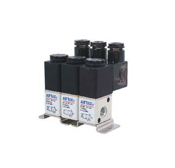 Zestaw 13 elektrozaworów 3/2 NC AirTAC 3V1 M5 24 V DC na wspólnej listwie, 3V1M5B13F