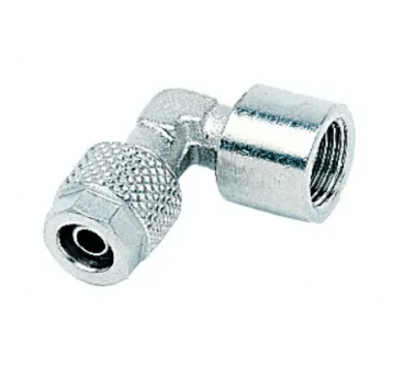 Złączka pneumatyczna skręcana kątowa G 1/4 GW, do węża fi 10x8 mm, mosiądz niklowany