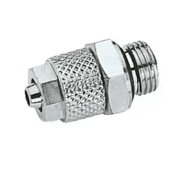 Złączka pneumatyczna skręcana prosta do węża fi 8x6 mm, G 1/4 GZ, mosiądz niklowany