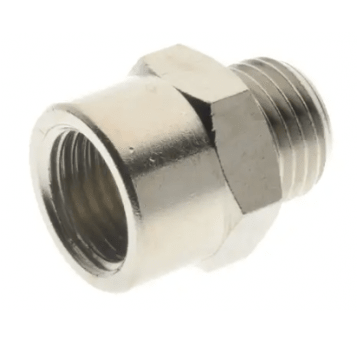 Złączka redukcyjna gwintowana, redukcja nyplowa G1/4 GZ - G 1/2 GW, mosiądz niklowany