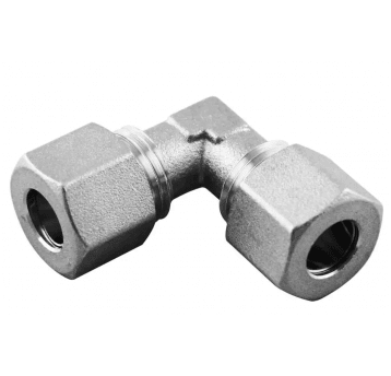 Złączka skręcana kątowa przelotowa do rur miedzianych 10 mm, mosiądz niklowany